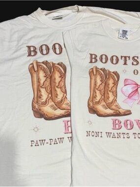 NWT Comfort Colors Matching Boots or Bows Grandparents Gender Reveal Shirts